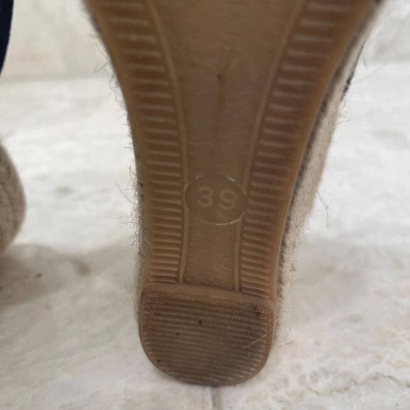PASEART Espadrilles {8/39}Navy Blue Suede Wedges Crossband - Picture 3 of 10